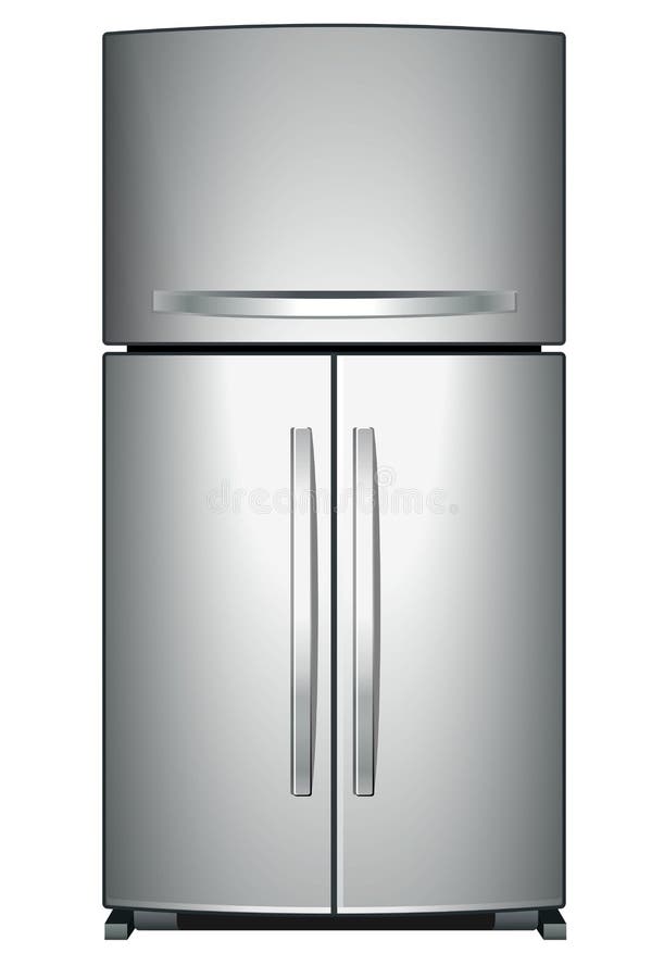 Refrigerador Grande Del Doble-ala Con La Capa, La Exhibición Y El Congelador  De Metal Conveniente Para Ilustrar Las Cocinas, Prod Ilustración del Vector  - Ilustración de dispositivo, maneta: 102340089