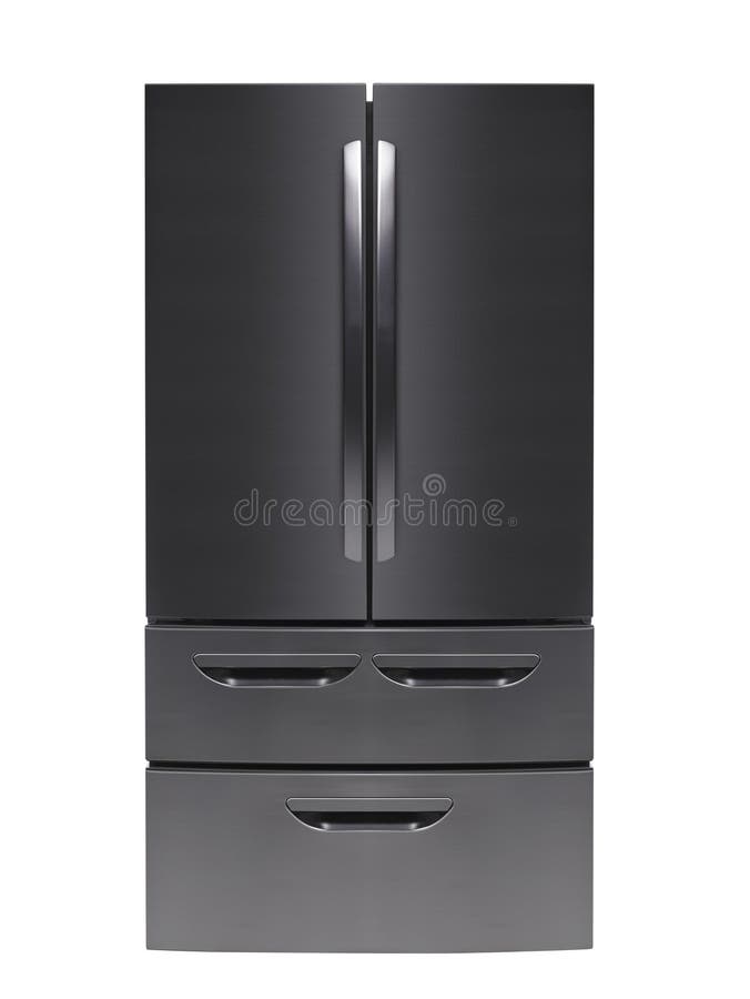Refrigerador aislado en blanco fotos de archivo libres de regalías Refrigerador aislado en blanco fotos de archivo libres de regalías