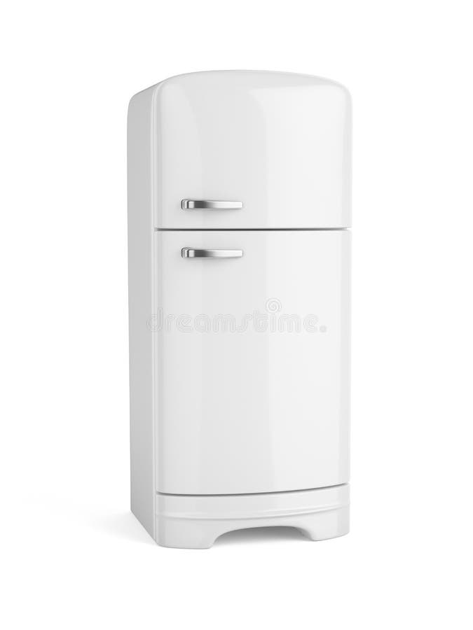 Refrigerador blanco retro del refrigerador aislado ilustración del vector Refrigerador blanco retro del refrigerador aislado ilustración del vector