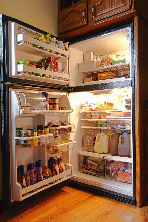 Refrigerador completamente do alimento