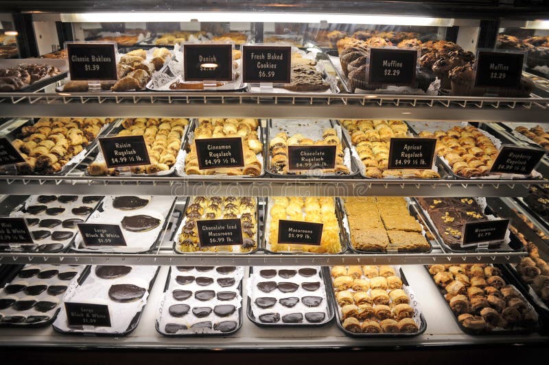 Refrigerated Cookie Display Stock Image Image of bakery, white 22460897