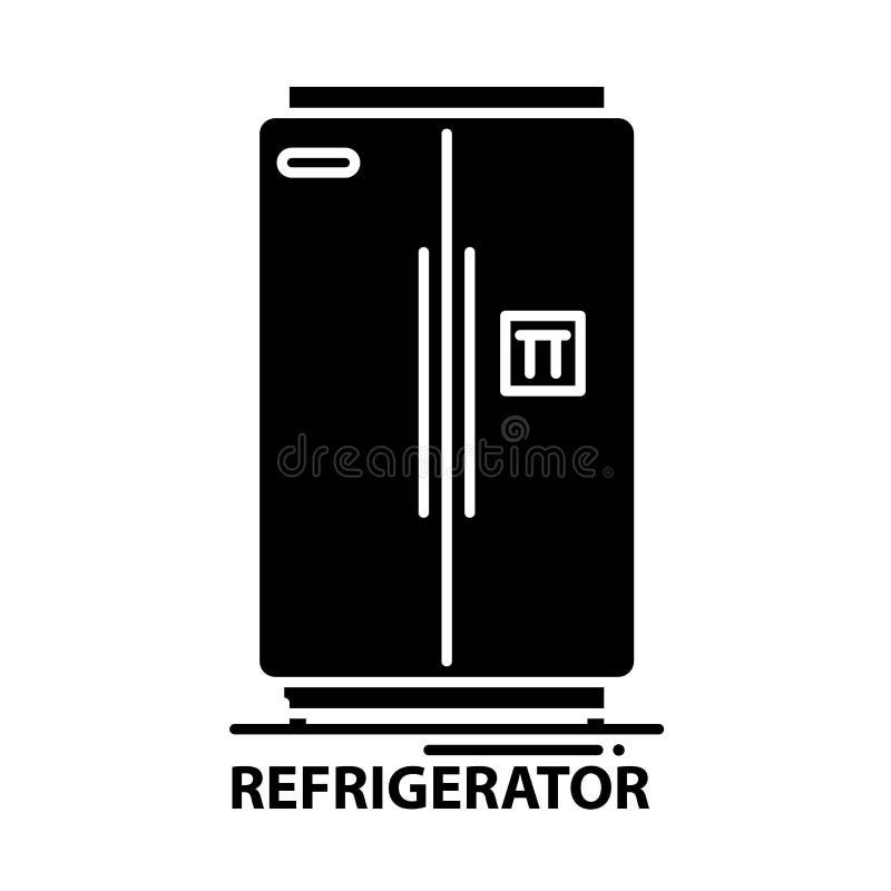 Refrigerator Symbol Icon, Black Vector Sign With Editable Strokes