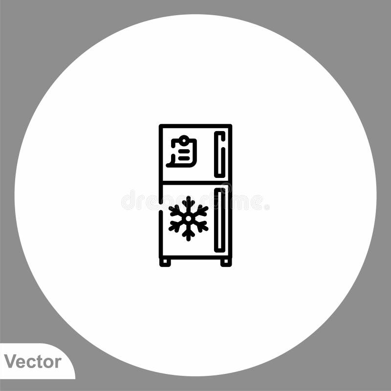 Refrigerator Vector Icon Sign Symbol Stock Vector Illustration of