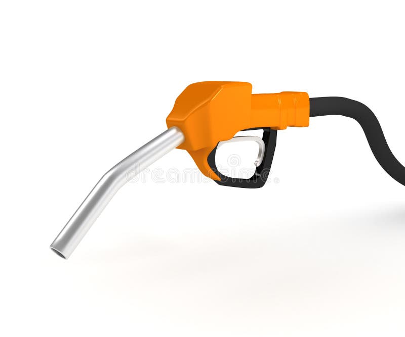 Refuel station pump over white background