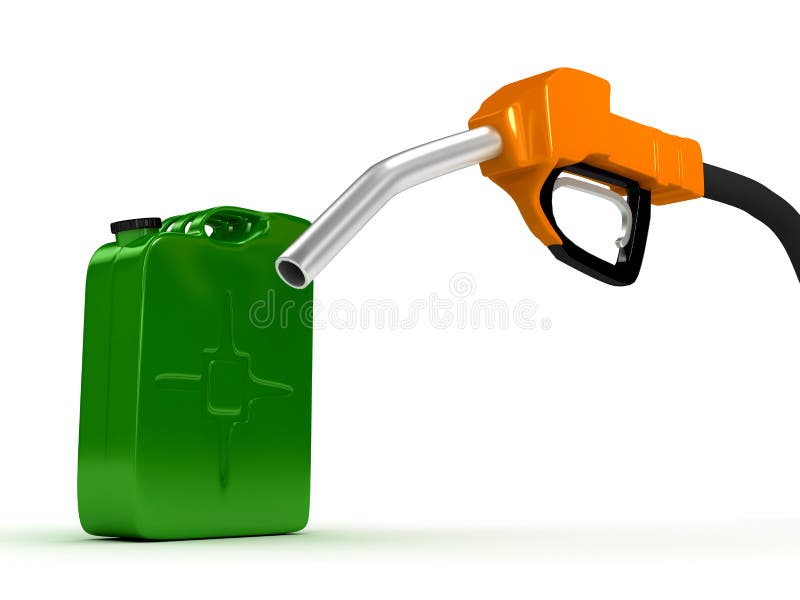 Refuel station pump over white background