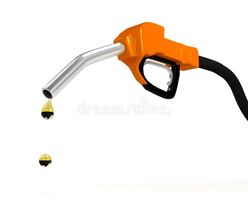 Refuel station pump over white background