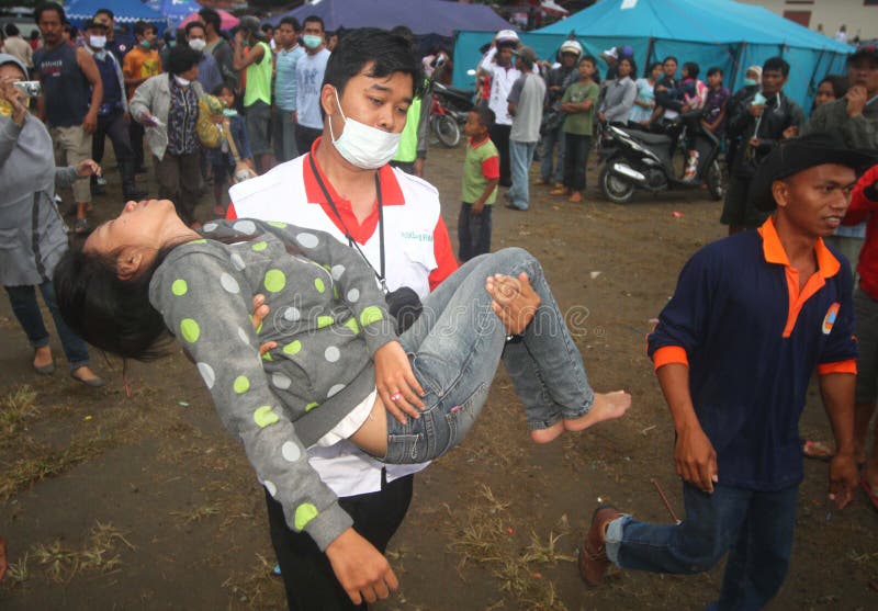 Refugiados de la erupción del monte Merapi