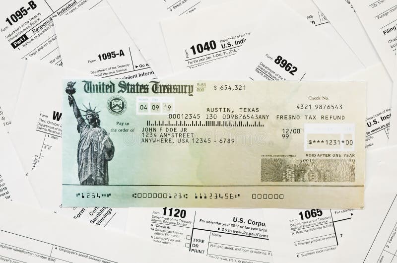United States Treasury Irs Tax Refund Check Stock Photos Free