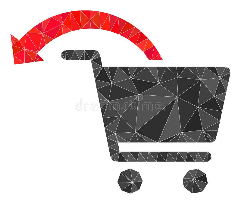 refund-shopping-order-low-poly-mocaic-icon-stock-vector-illustration
