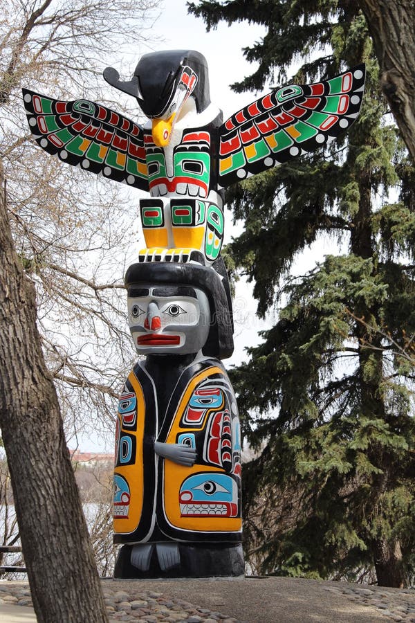 Refurbished Totem Pole At Wascana Park Regina Saskatchewan Stock Image ...
