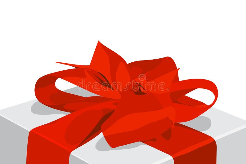 Box gift with red bow. on white background. Box gift with red bow. on white background