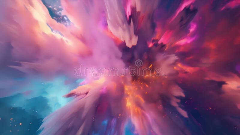 Regardez comme des explosions de couleurs et éclat remplir le cadre avec une beauté stupéfiante illustration stock