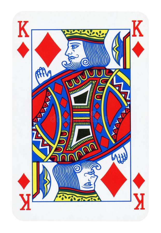 Regele diamantelor care joacă cărți izolate pe alb royalty free stock photos
