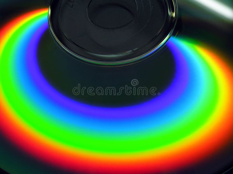 Regenbogen auf CD stockbild Regenbogen auf CD stockbild