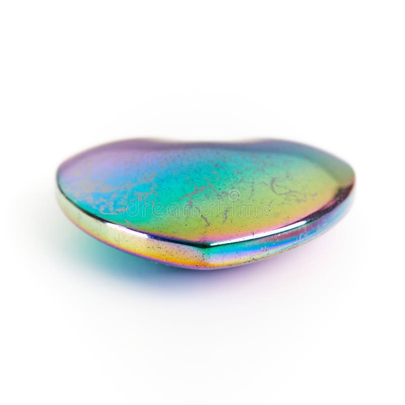 Regenbogen metallisches Herz Chakra Stein stockfotografie