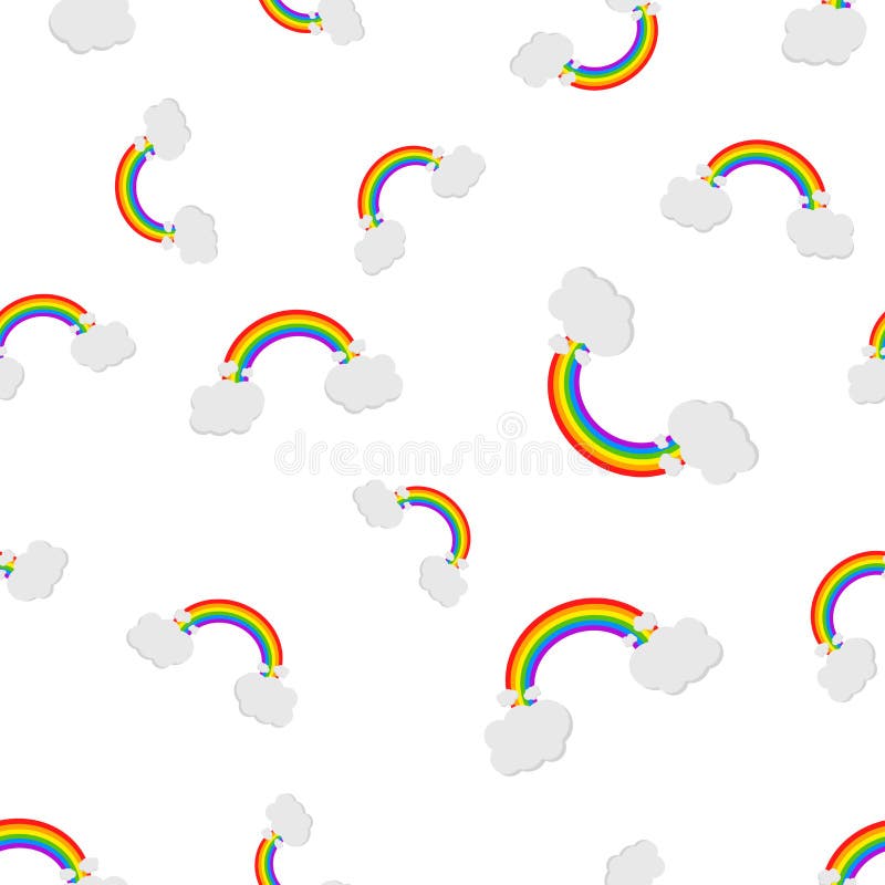 Regenbogen mit Muster-Hintergrundikone der Wolken nahtloser Geschäft lizenzfreie abbildung Regenbogen mit Muster-Hintergrundikone der Wolken nahtloser Geschäft lizenzfreie abbildung