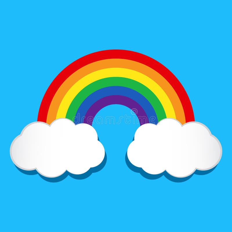 Regenboog en wolken Vector illustratie royalty-vrije illustratie Regenboog en wolken Vector illustratie royalty-vrije illustratie