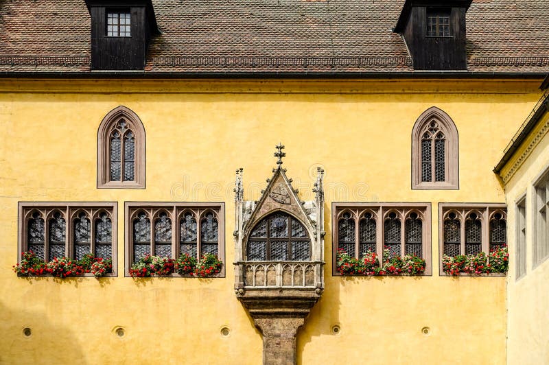 Regensburg, Duitsland - Juli, 09 2016: Weergeven van het Oude Stadhuis in een zonnige dag royalty-vrije stock foto's Regensburg, Duitsland - Juli, 09 2016: Weergeven van het Oude Stadhuis in een zonnige dag royalty-vrije stock foto's