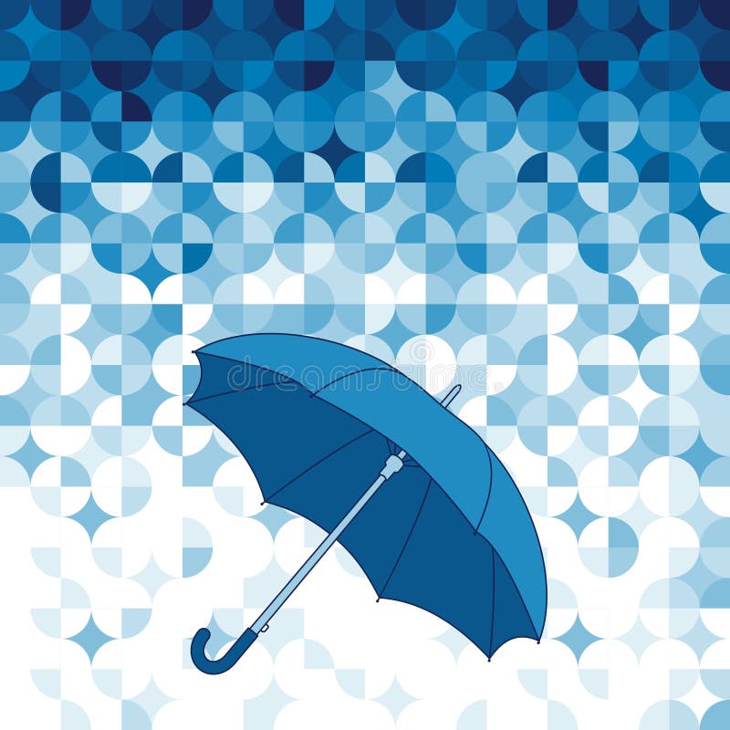 Regenschirm auf abstraktem geometrischem Hintergrund. vektor abbildung
