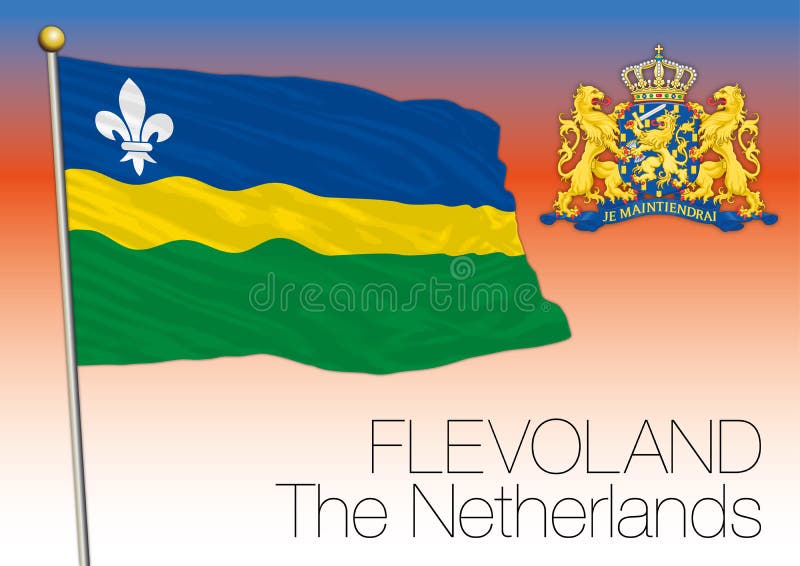 Regionale Flagge Flevolands, die Niederlande, Europäische Gemeinschaft vektor abbildung Regionale Flagge Flevolands, die Niederlande, Europäische Gemeinschaft vektor abbildung