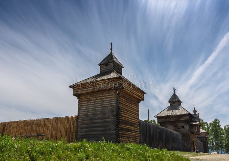 Regione di Irkutsk, Taltsy, museo di Zotchestvo antico, giugno 2019 fotografie stock libere da diritti Regione di Irkutsk, Taltsy, museo di Zotchestvo antico, giugno 2019 fotografie stock libere da diritti