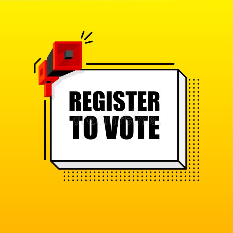 Register To Vote Banner Template. Marketing Flyer with Megaphone ...