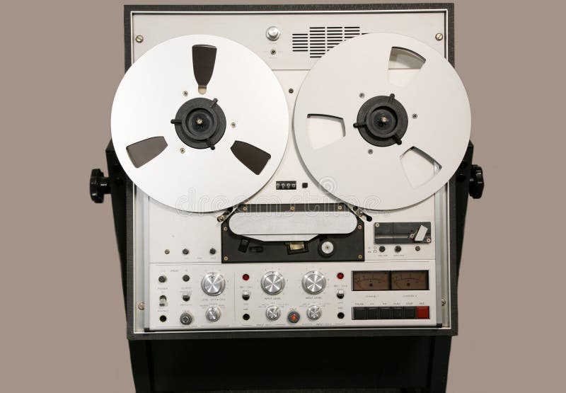 Registrador aberto da cassete áudio do carretel do clássico