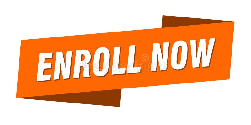 Registrera nu banderollmall. registrera nu menyfliksetikett. stock illustrationer