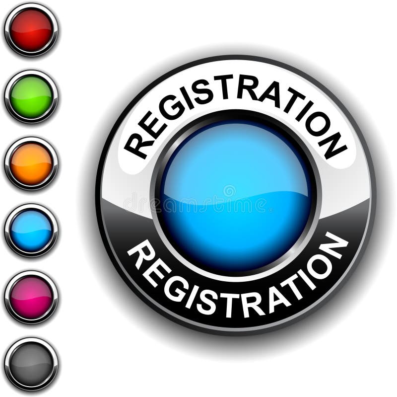 Illustration of Registration realistic button. Illustration of Registration realistic button.