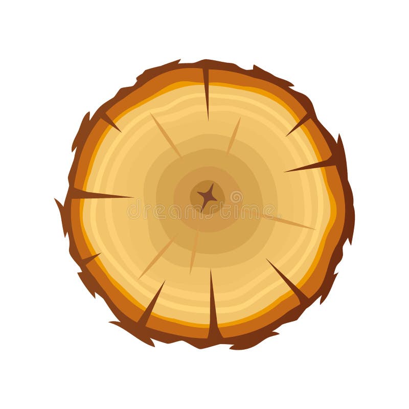 Registro de Ring Wood del árbol del vector aislado en blanco stock de ilustración Registro de Ring Wood del árbol del vector aislado en blanco stock de ilustración