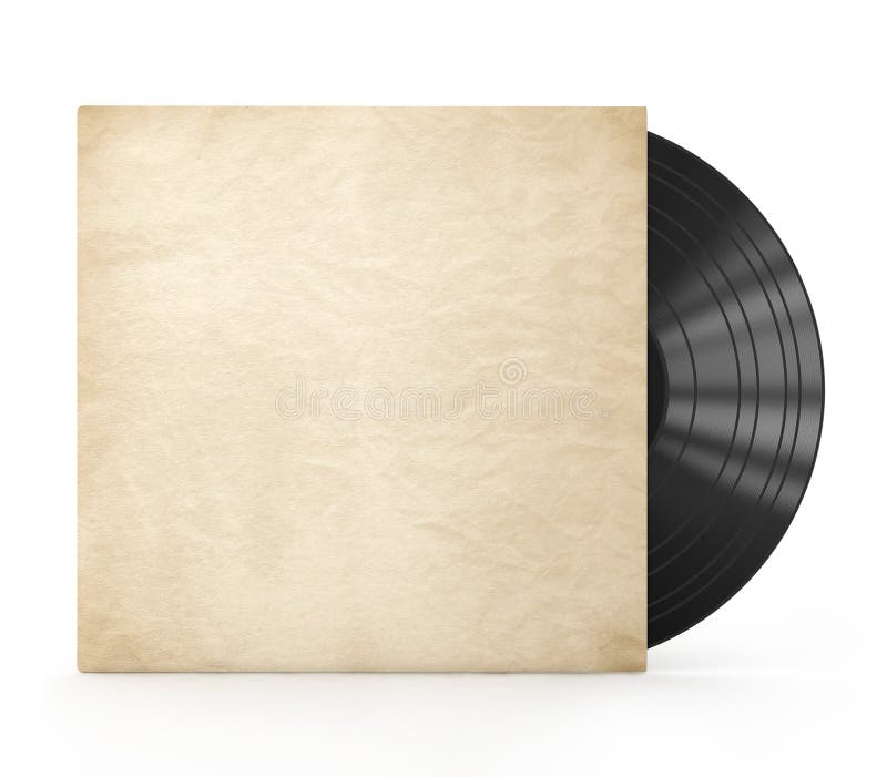 Registro de vinil velho em um caso de papel foto de stock Registro de vinil velho em um caso de papel foto de stock
