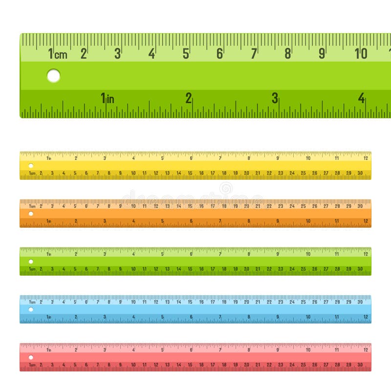 Reglas En Centímetros Y Pulgadas Ilustración del Vector - Ilustración