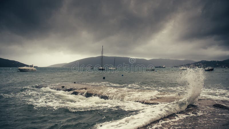 Rain over the stormy sea, abstract dark background. Rain over the stormy sea, abstract dark background.