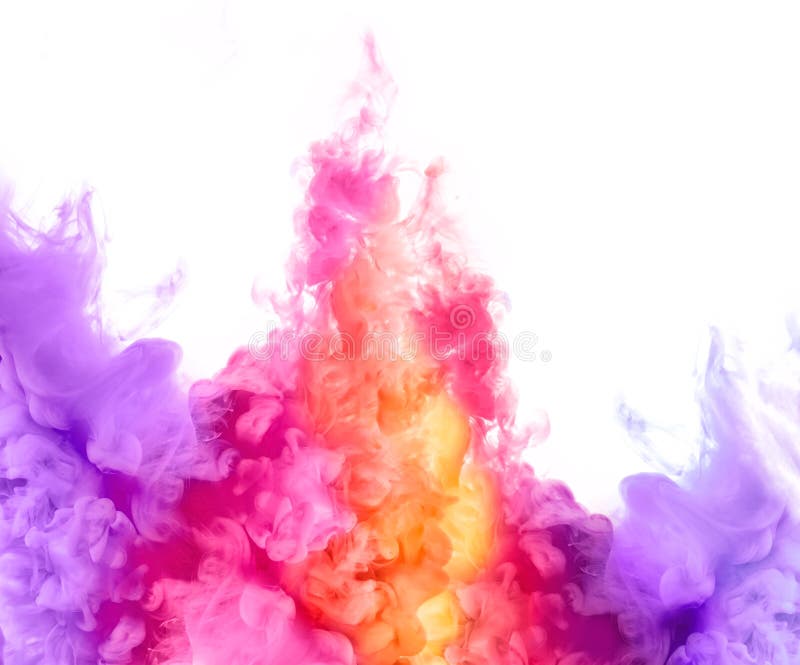 Regnbåge av färgpulver i vatten illustrationen för fractals för explosionen för abstrakt bakgrundsfärg texturerade den digitala m