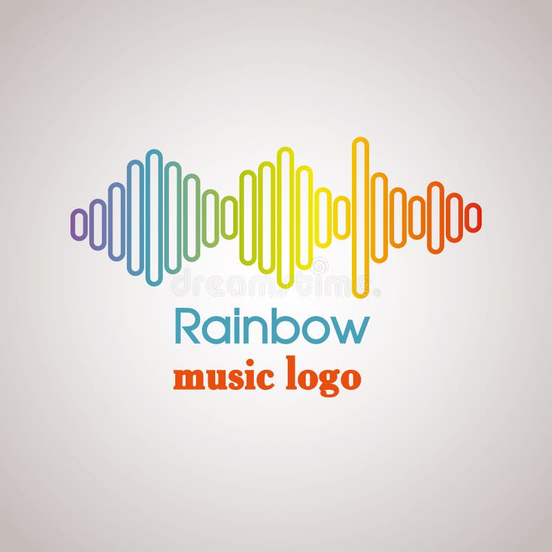 Regnbågemusiklogo Färgrik utjämnarebeståndsdel Isolerat designsymbol vektor illustrationer Regnbågemusiklogo Färgrik utjämnarebeståndsdel Isolerat designsymbol vektor illustrationer