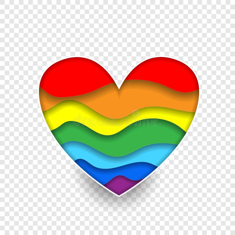 Rainbow paper cut heart colors LGBT or GLBT pride flag isolated on transparent background, symbol of lesbian gay bisexual transgender and queer questioning LGBTQ. 3d Vector Illustration icon, clip art. Rainbow paper cut heart colors LGBT or GLBT pride flag isolated on transparent background, symbol of lesbian gay bisexual transgender and queer questioning LGBTQ. 3d Vector Illustration icon, clip art