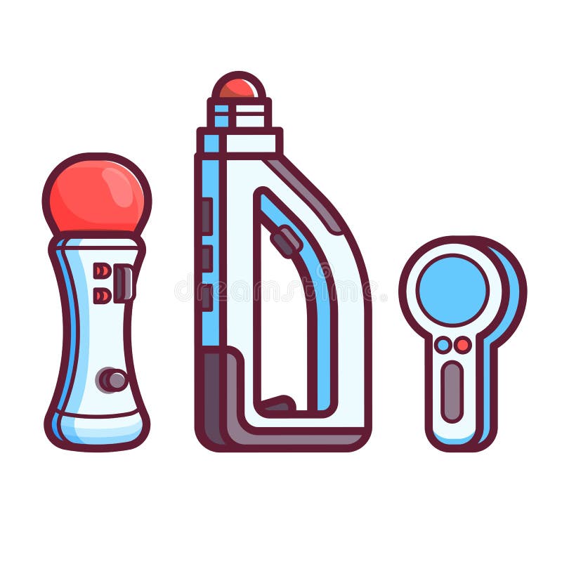 Regolatore Icon Set del gioco di Vr AR illustrazione di stock Regolatore Icon Set del gioco di Vr AR illustrazione di stock
