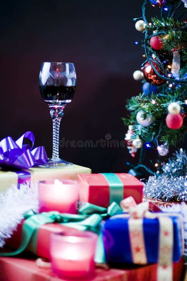 Regolazione della tabella della festa di Natale fotografia stock Regolazione della tabella della festa di Natale fotografia stock