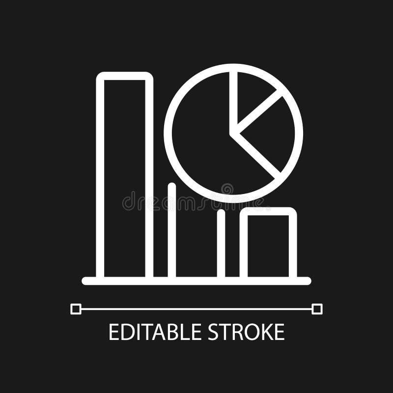 Regression part of data mining white linear pixel perfect icon for dark theme royalty free illustration