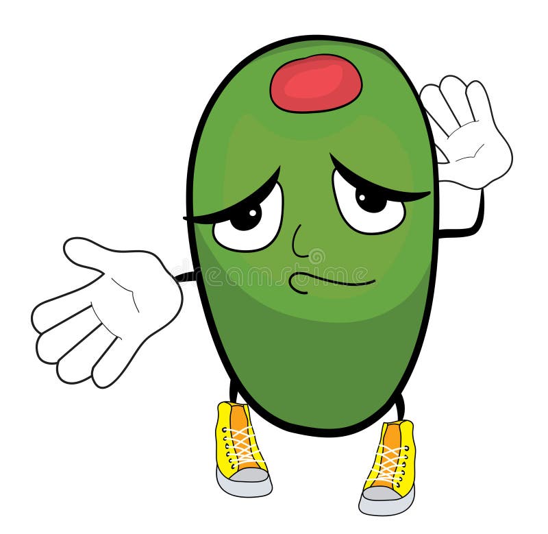Regretful Olive Cartoon Character Stock Illustration Illustration of