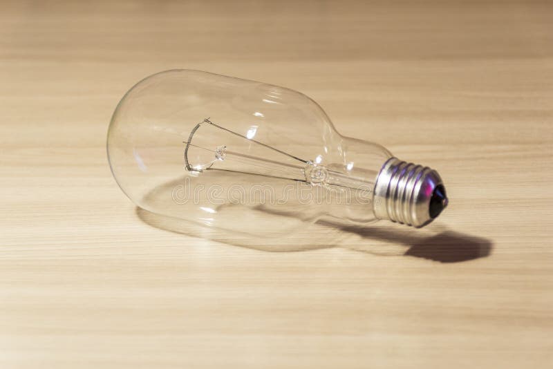 Regular incandescent lamp for three hundred watts. stock photos Regular incandescent lamp for three hundred watts. stock photos