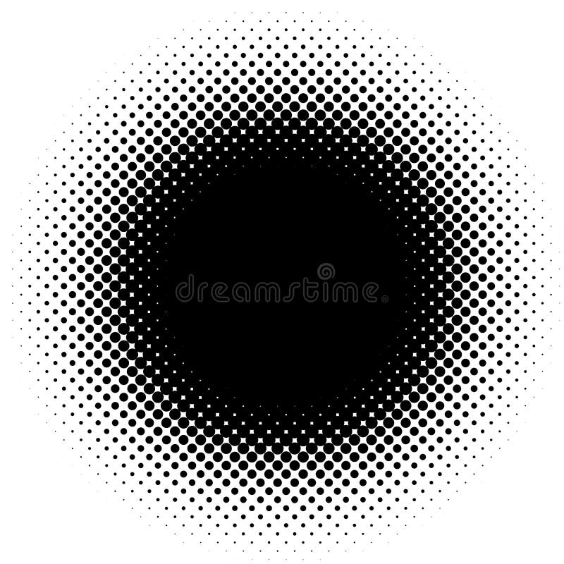 Regular simple circle, circular halftone effect stock illustration