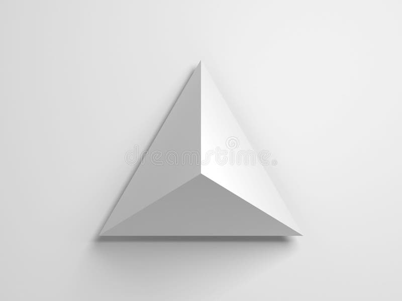 Regular Tetrahedron. Abstract White Geometric 3d Stock Illustration ...