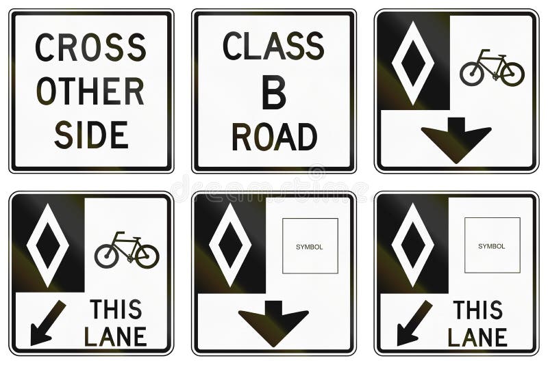 Regulatory Road Signs in Ontario Canada Stock Illustration