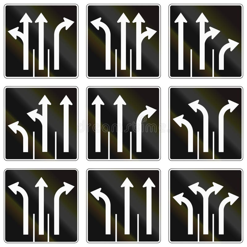 Regulatory Road Signs in Quebec Canada Stock Illustration