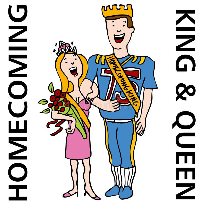 Homecoming King And Queen Vector, Sticker Clipart Cartoon Characters King  And Queen, Sticker, Clipart PNG and Vector with Transparent Background for  Free Download