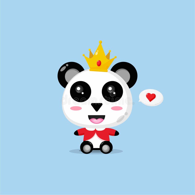Casal bonito panda apaixonado, Vetor Premium