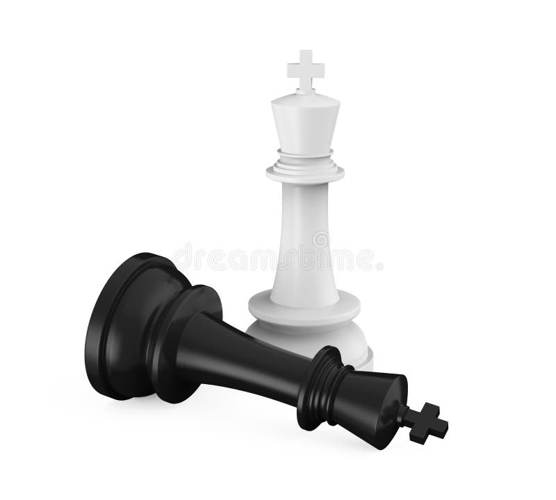 Destruição Rei Xadrez Branco Ilustração Conceitual Checkmate Com