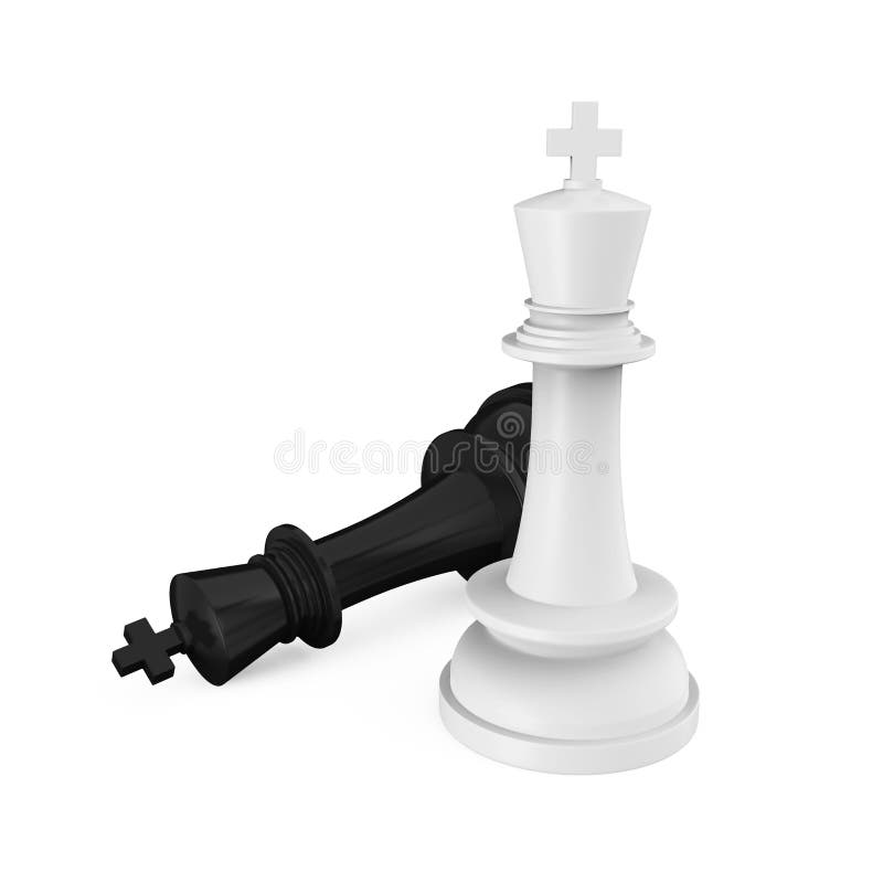 Destruição Rei Xadrez Branco Ilustração Conceitual Checkmate Com