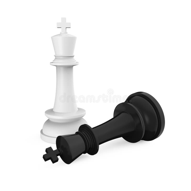 Destruição Rei Xadrez Branco Ilustração Conceitual Checkmate Com